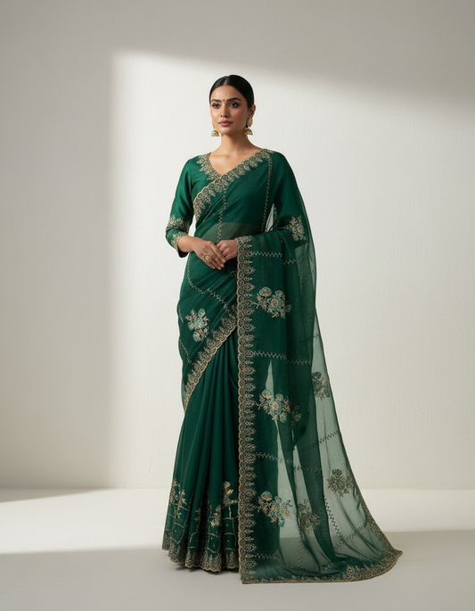 Partywear Hand Wrok Saree