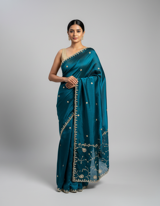 Partywear Hand Wrok Saree