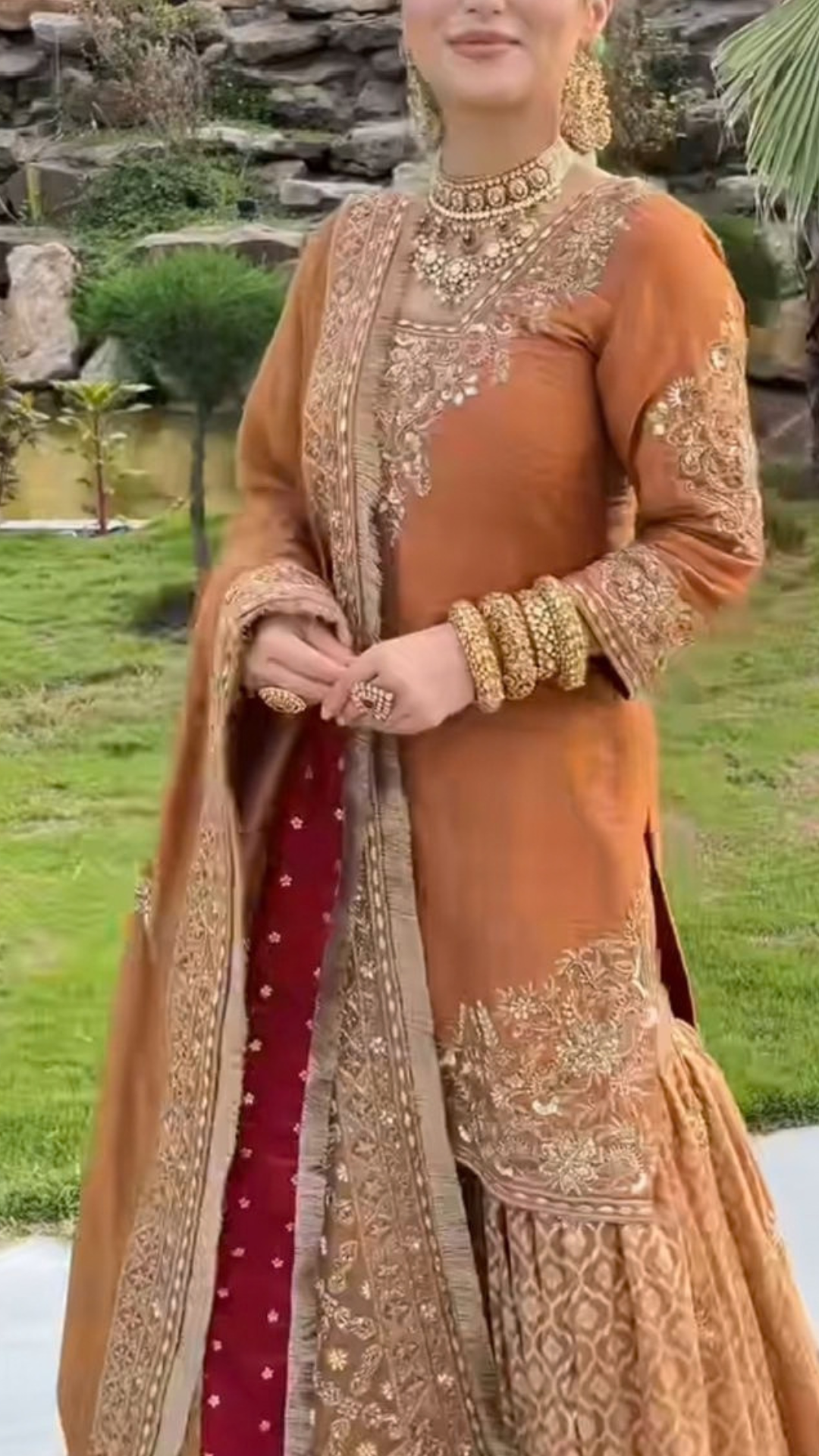 Brown Designer Partywear Gharara Suit | Banarasi Gharara & Pure Organza Dupatta