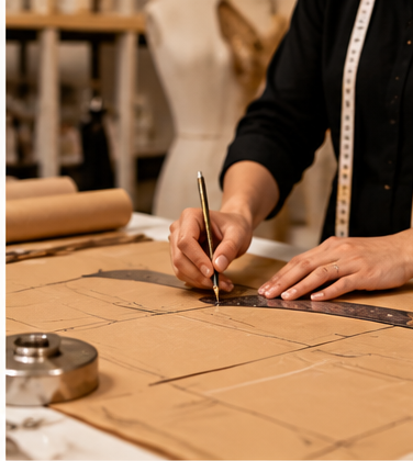 Pattern Making at Jas Bridal Outfits