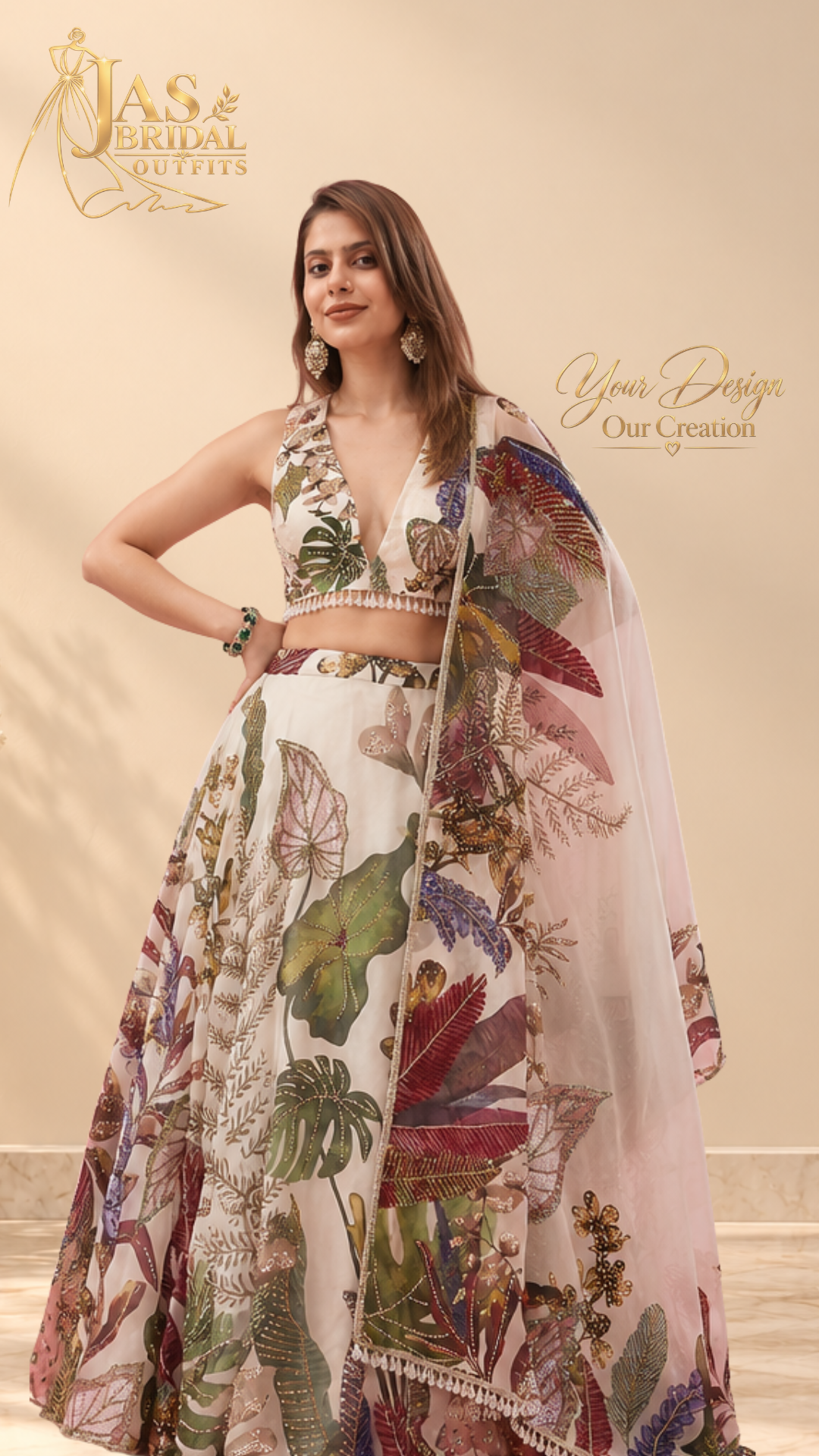 White Organza Designer Lehenga | Chanderi Blouse & Sequin Work