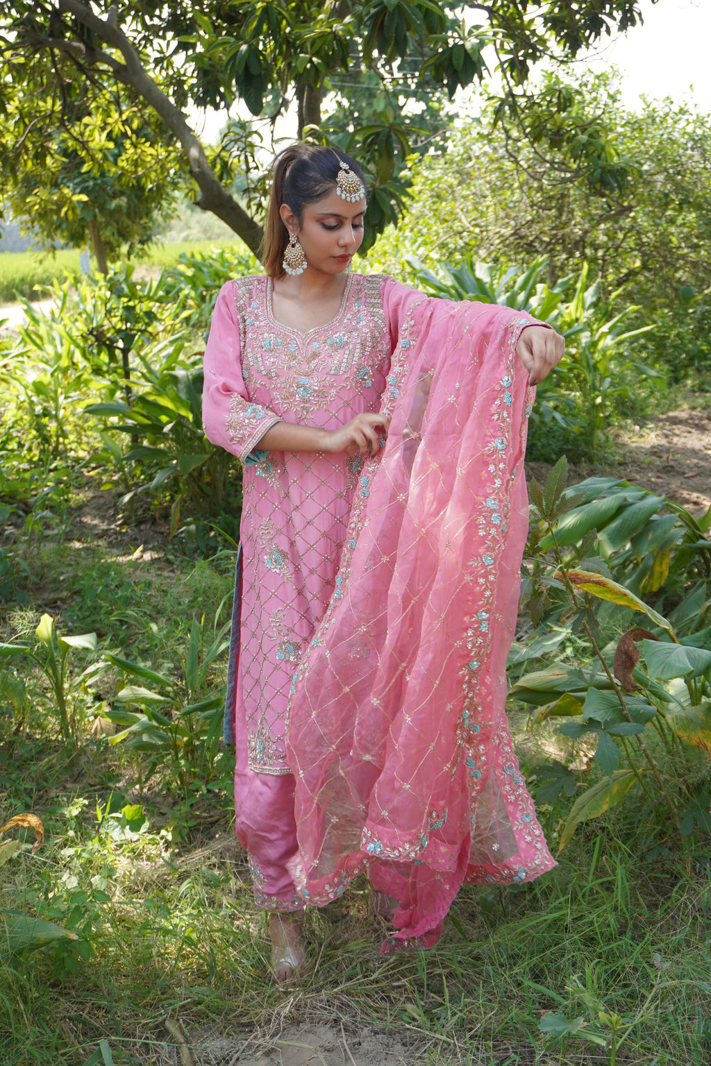 Peach Pink Bridal Suit | Jas Bridal Outfits