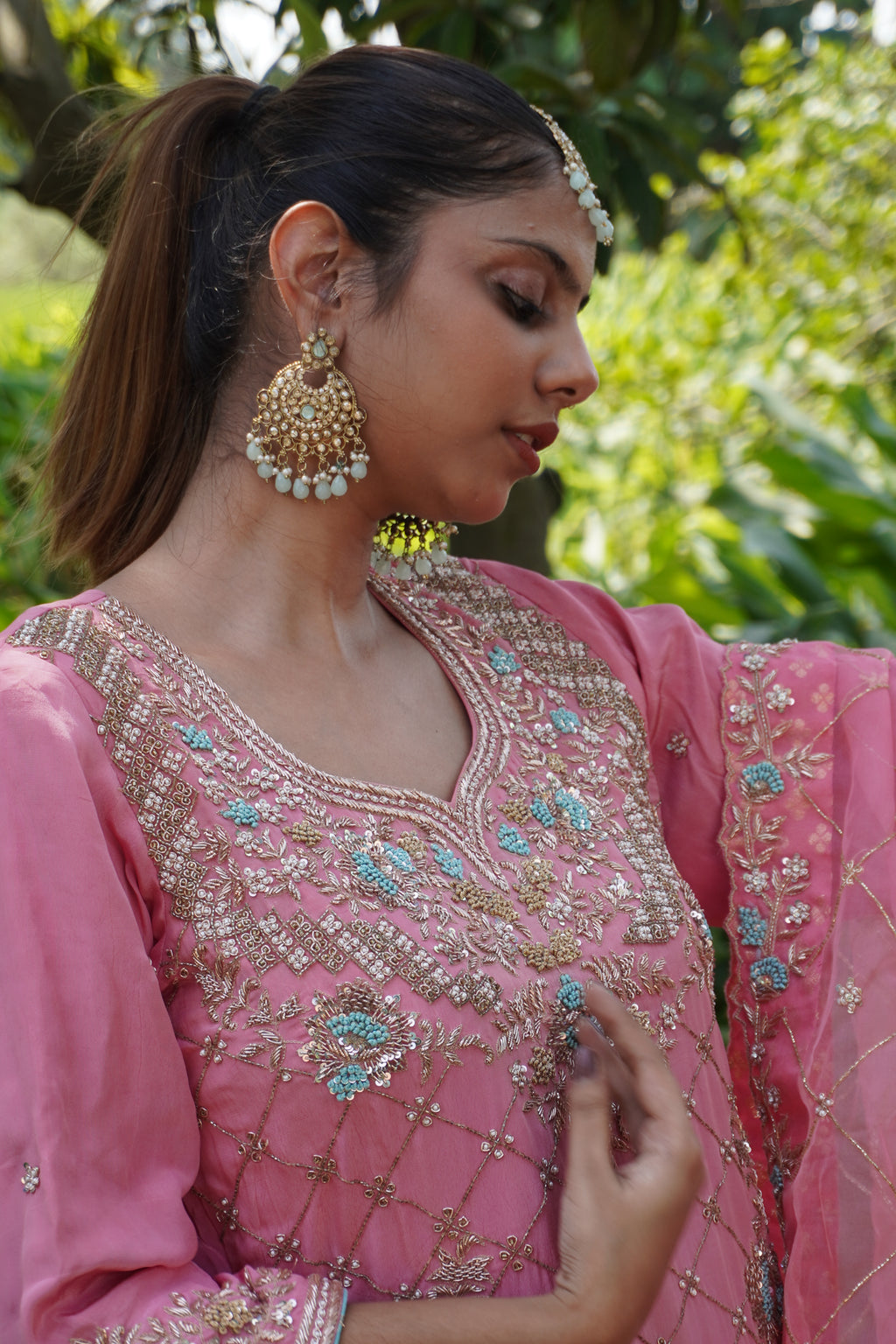 Peach Pink Bridal Suit | Jas Bridal Outfits