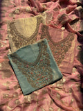 Luxury Giraffe Tissue Hand Embroidered Suit with Soft Tissue Dupatta