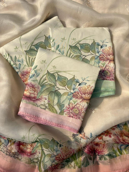 Pure Banarasi Printed Silk Suit by Jas Bridal Outfits