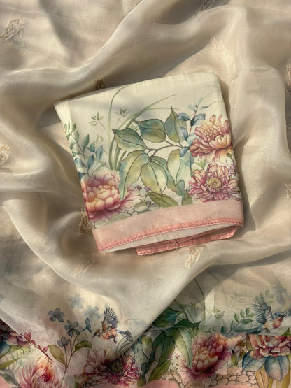 Pure Banarasi Printed Silk Suit by Jas Bridal Outfits