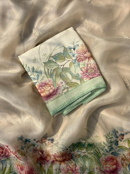 Pure Banarasi Printed Silk Suit by Jas Bridal Outfits